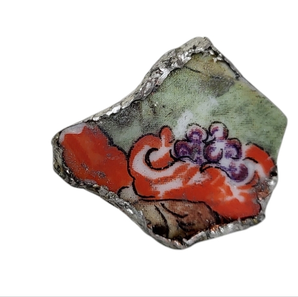 18K Porcelain Gold Half Womens Profile Broken Pottery Ring - Picture 3 of 5